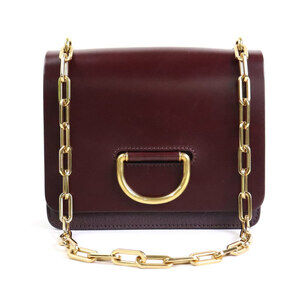 BURBERRY Red Leather Shoulder Bag